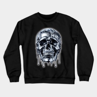 Liquid Silver Skull Crewneck Sweatshirt